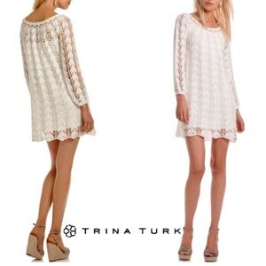 Trina Turk Crochet Mini Dress